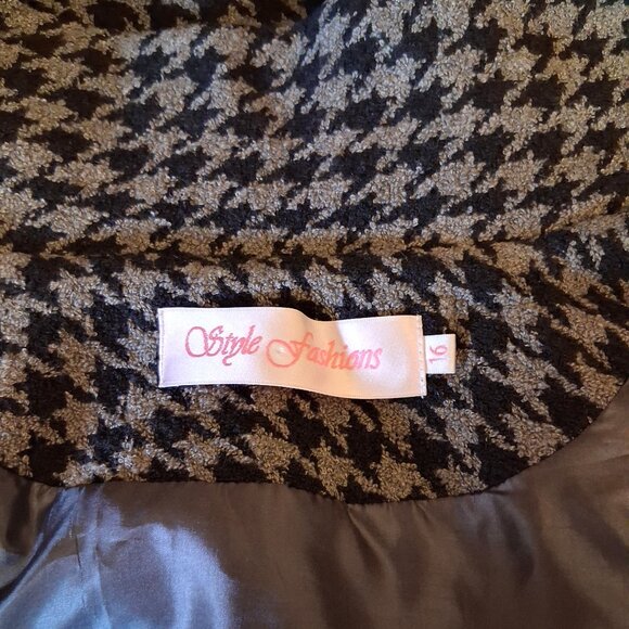 NEW Women’s Gray Black Double-Breasted Lined Trench Coat Winter Outerwear 16 XL - Picture 8 of 8